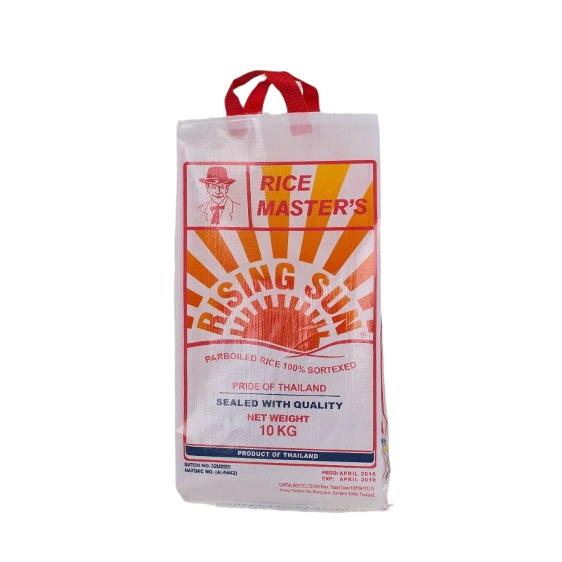 10kg BOPP Laminated Color-Printed Plastic Woven Bag With Handle Design