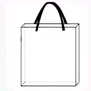 Tote bag design with bottom and side gussets.