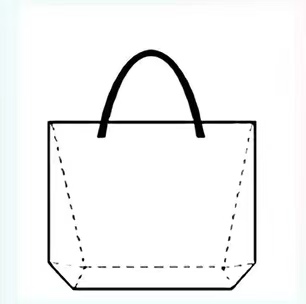 Tote bag design with a bottom gusset and no side gussets.